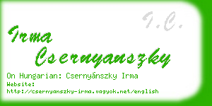 irma csernyanszky business card