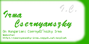 irma csernyanszky business card